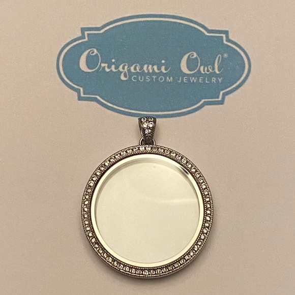 Origami Owl Jewelry - 🆕Origami Owl XL Locket Silver w/ rhinestones